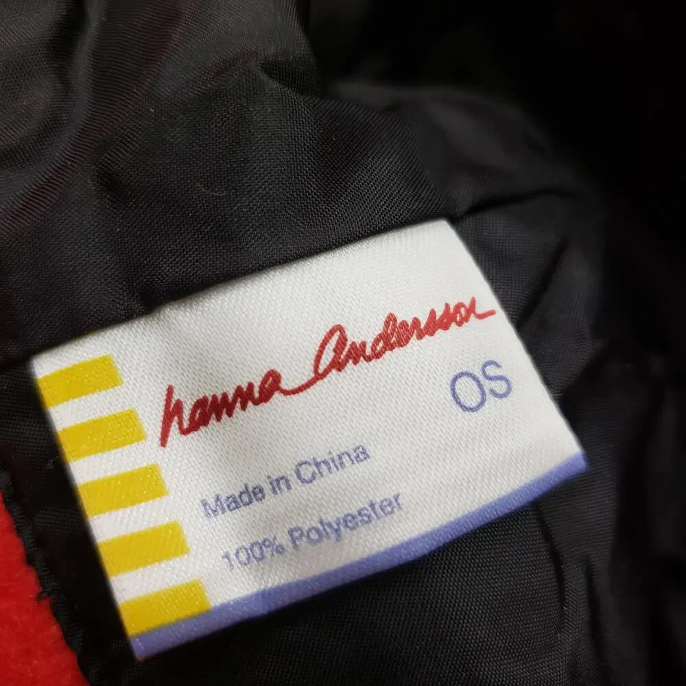 Hanna Andersson Hat Bucket Girls One Size Red Fleece Lined Winter Warm